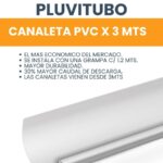 Canaleta americana PVC x 3mts